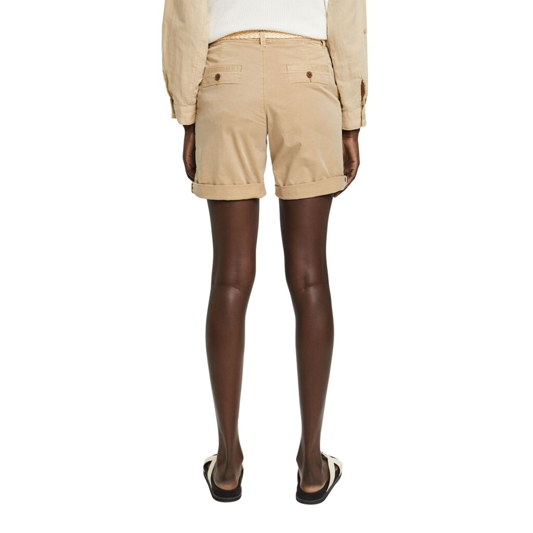 Shorts con cintura in rafia intrecciata Esprit