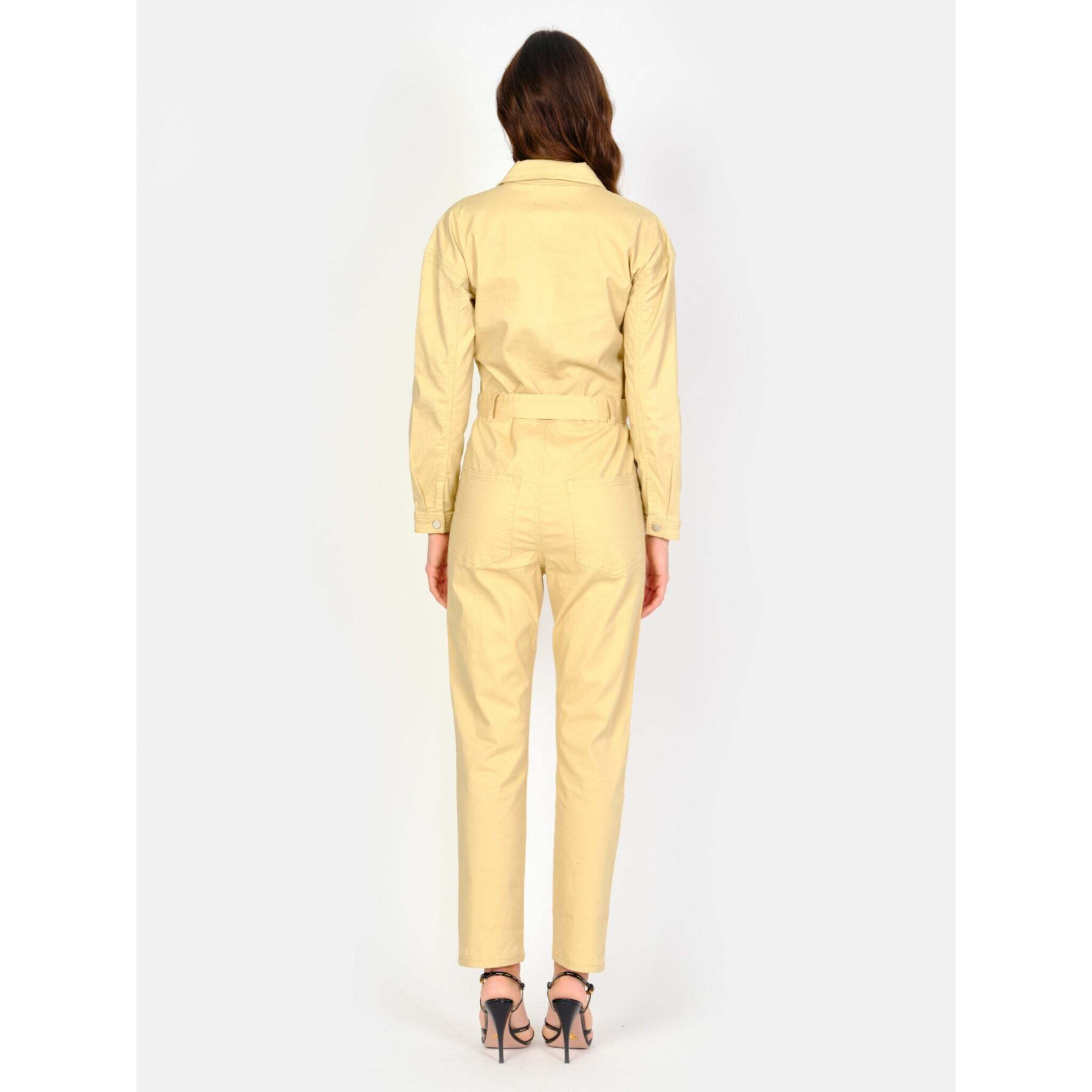 Tuta donna in cotone elasticizzato giallo a maniche lunghe F.A.M. Paris Doria