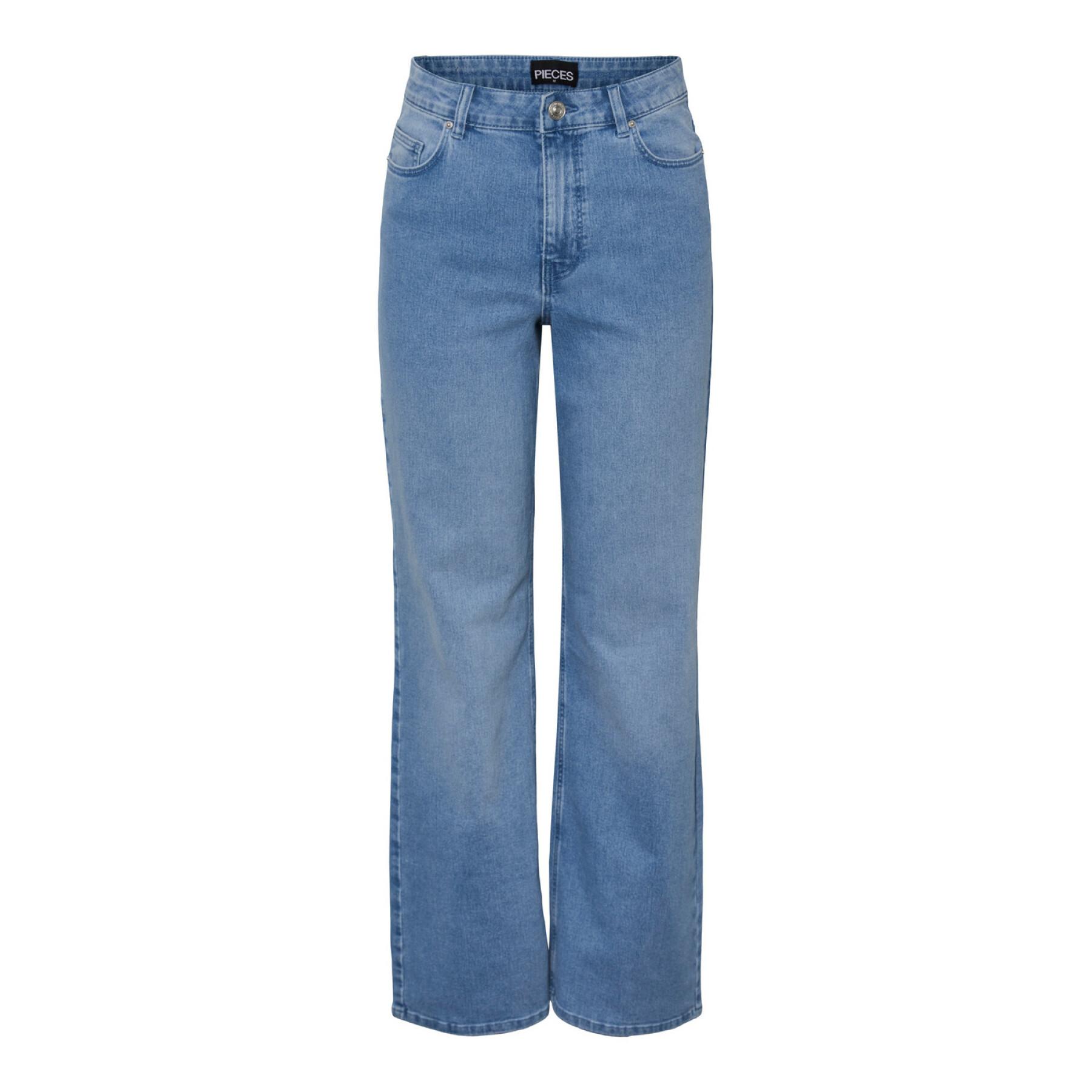 Jeans donna a gamba larga Pieces Peggy