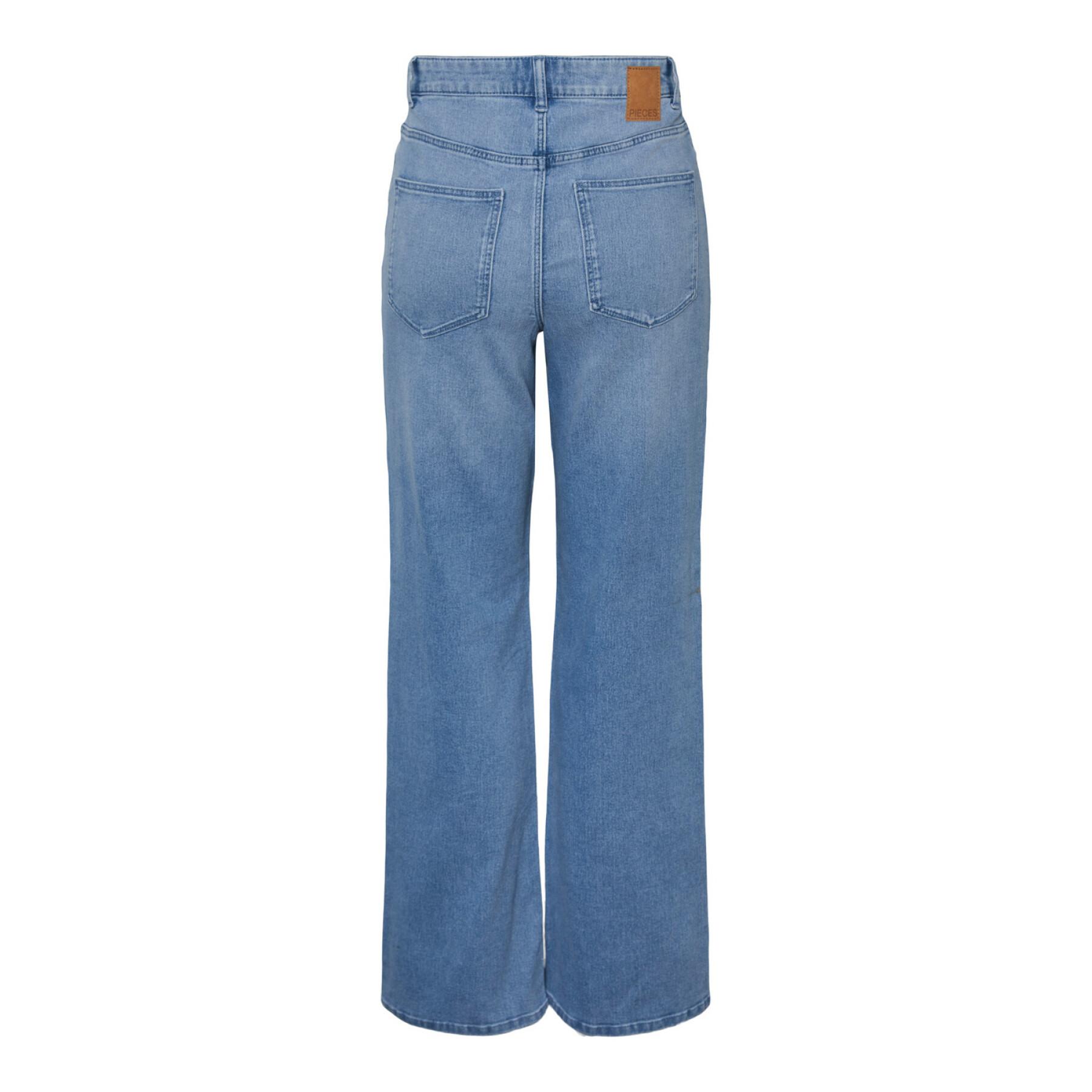 Jeans donna a gamba larga Pieces Peggy