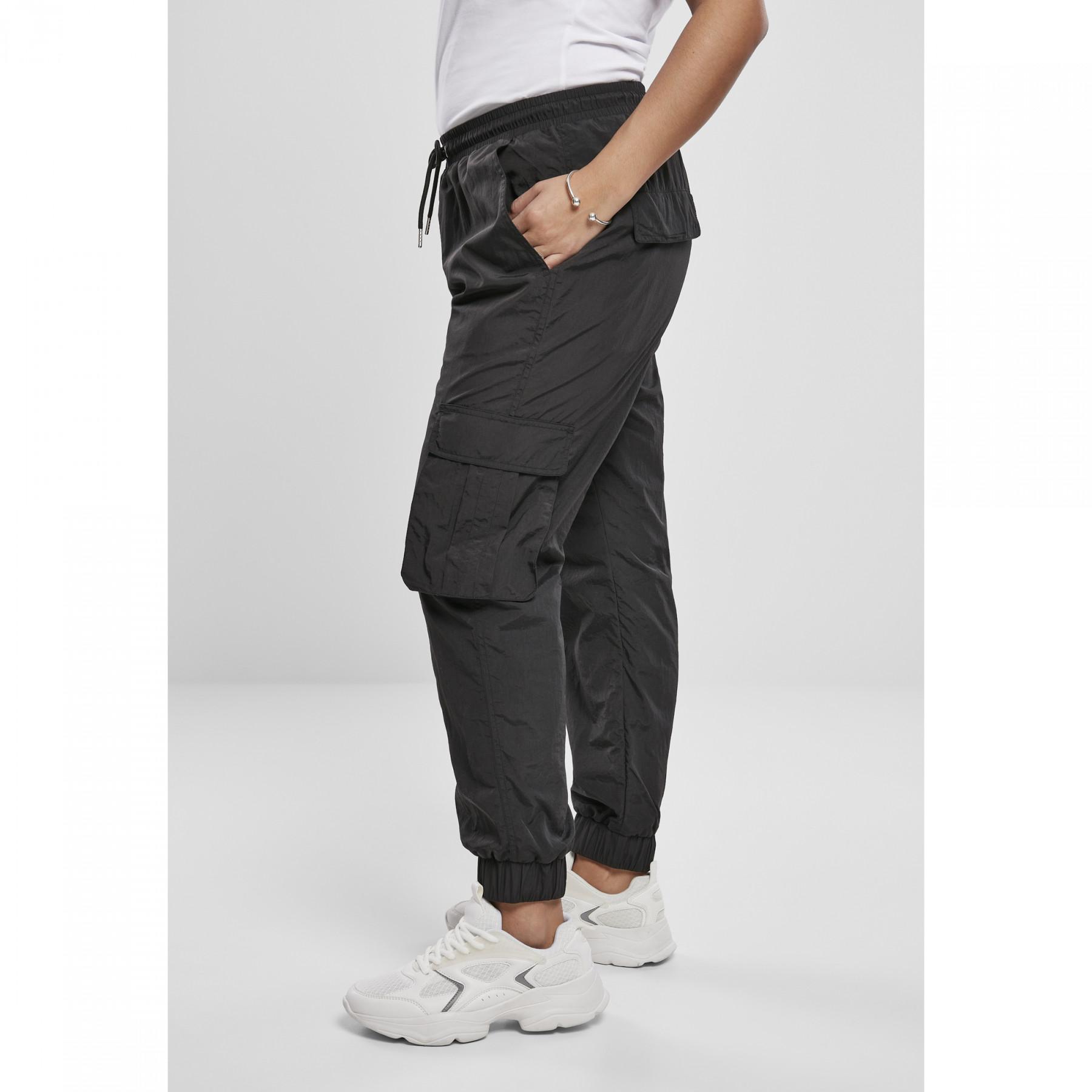 Pantaloni da donna Urban Classics high waist crinkle nylon cargo