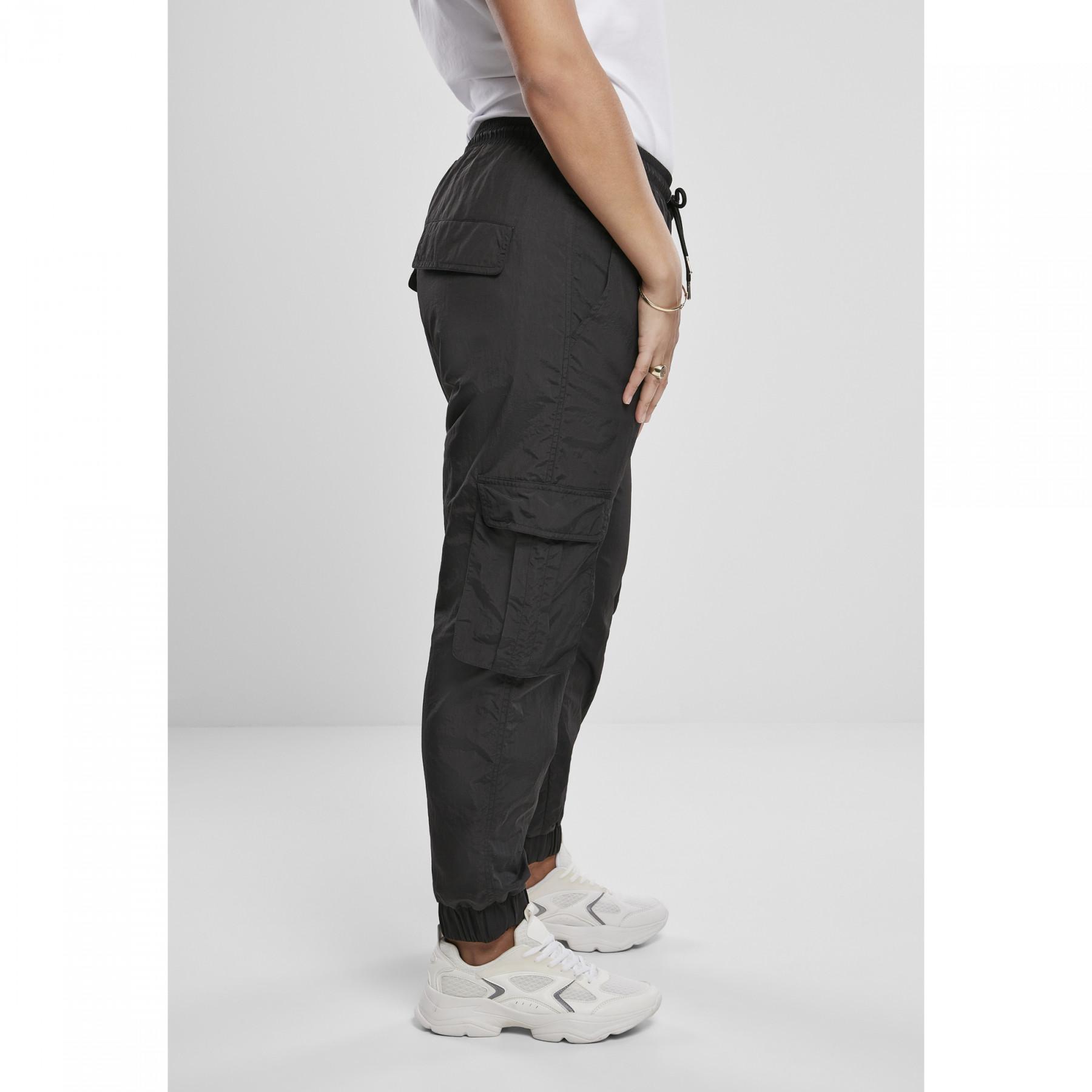 Pantaloni da donna Urban Classics high waist crinkle nylon cargo