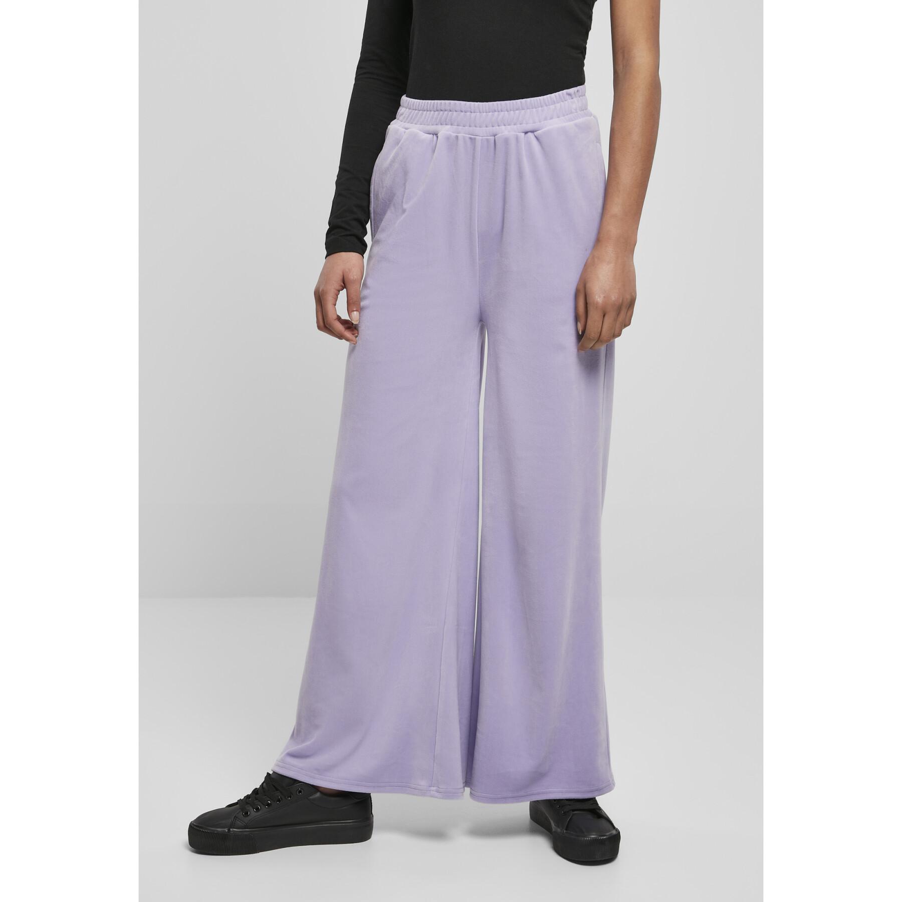 Pantaloni da donna Urban Classics high waist straight velvet