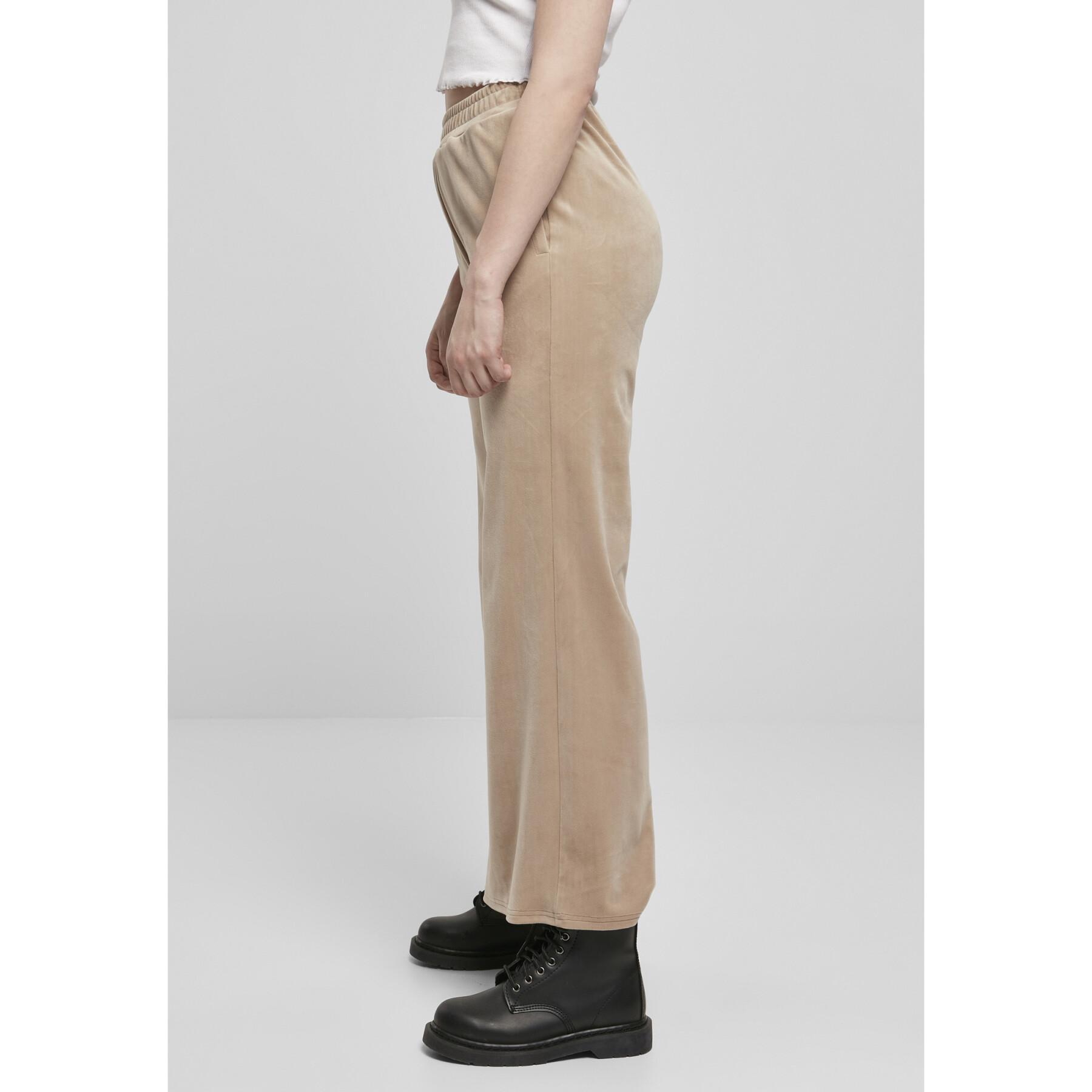 Pantaloni da donna Urban Classics high waist straight velvet