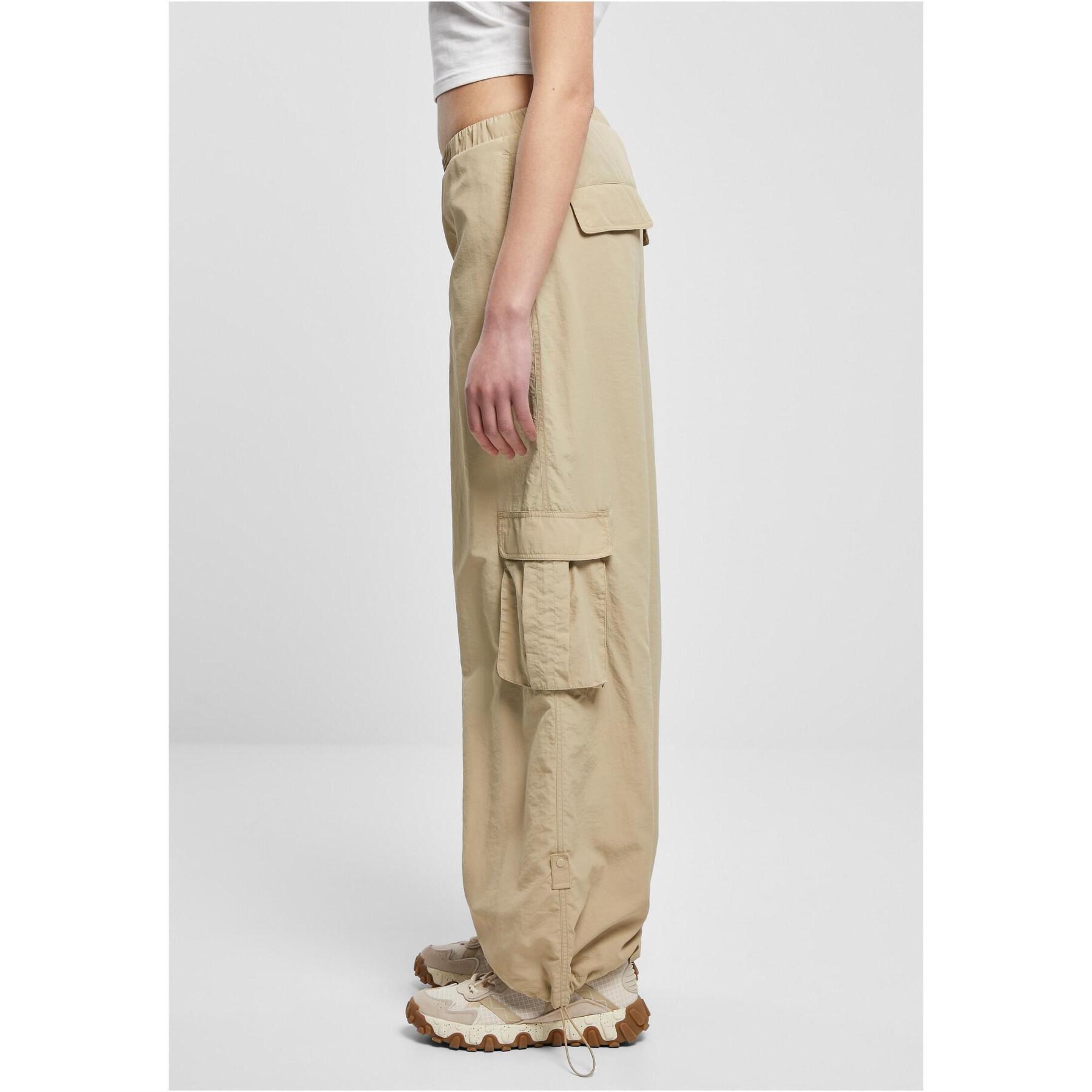 Pantaloni cargo nylon large froissé femme Urban Classics