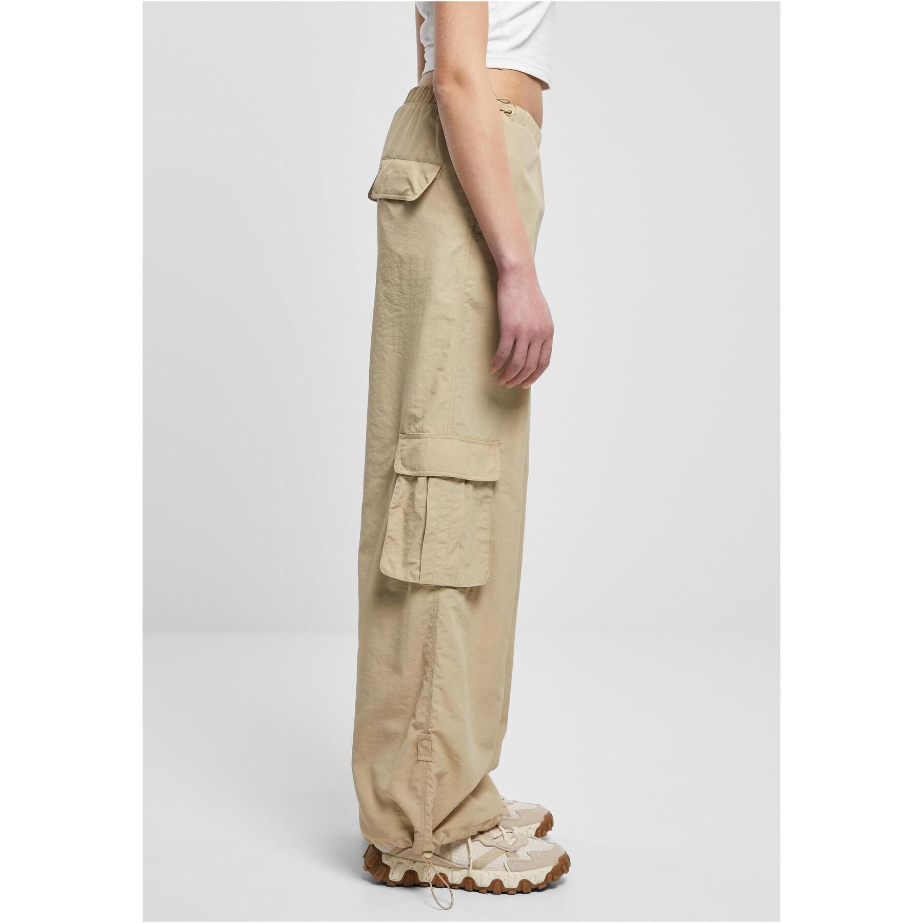 Pantaloni cargo nylon large froissé femme Urban Classics
