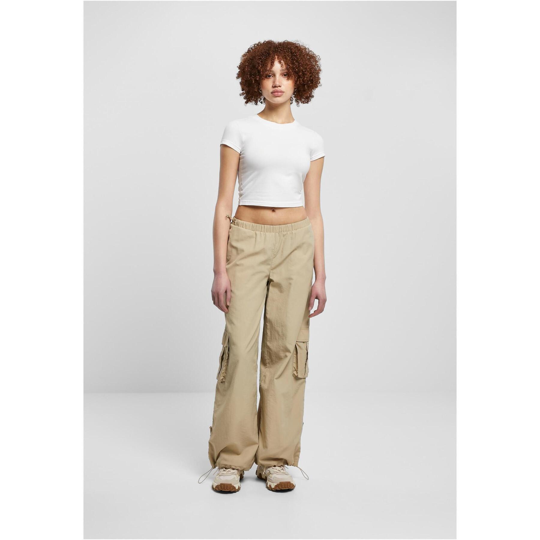 Pantaloni cargo nylon large froissé femme grandes tailles Urban Classics
