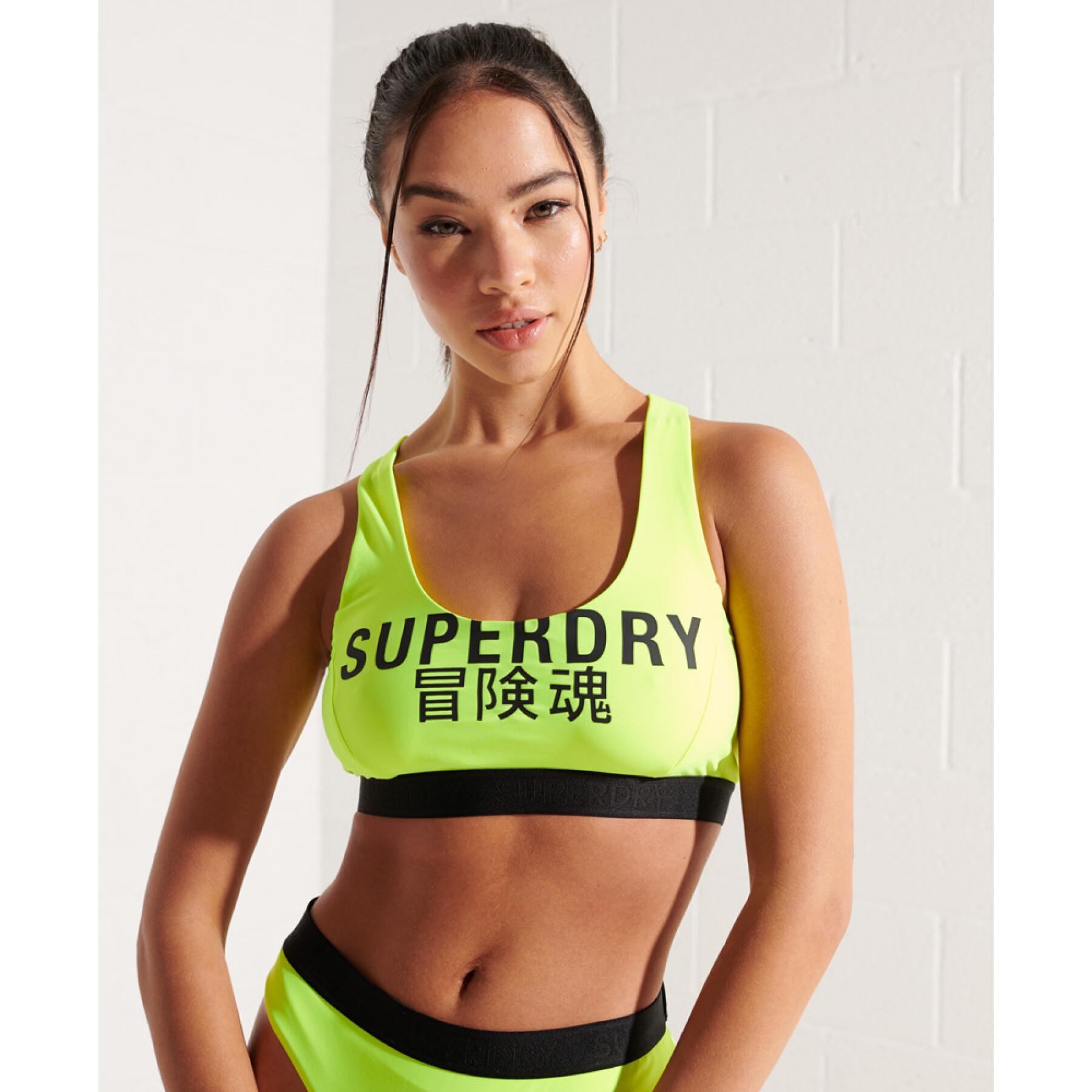 Top bikini con logo da donna Superdry