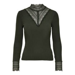 Top donne Only Tilde manches longues col montant lace