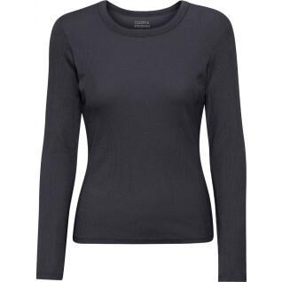 T-shirt maniche lunghe a coste da donna Colorful Standard Organic lava grey