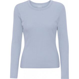 Maglietta a maniche lunghe a coste da donna Colorful Standard Organic powder blue
