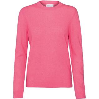 Maglione girocollo in lana da donna Colorful Standard light merino bubblegum pink