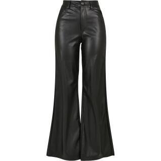 Pantaloni da donna Urban Classics faux leather wide leg