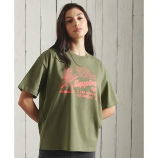 T-shirt con motivo oversize da donna Superdry Workwear
